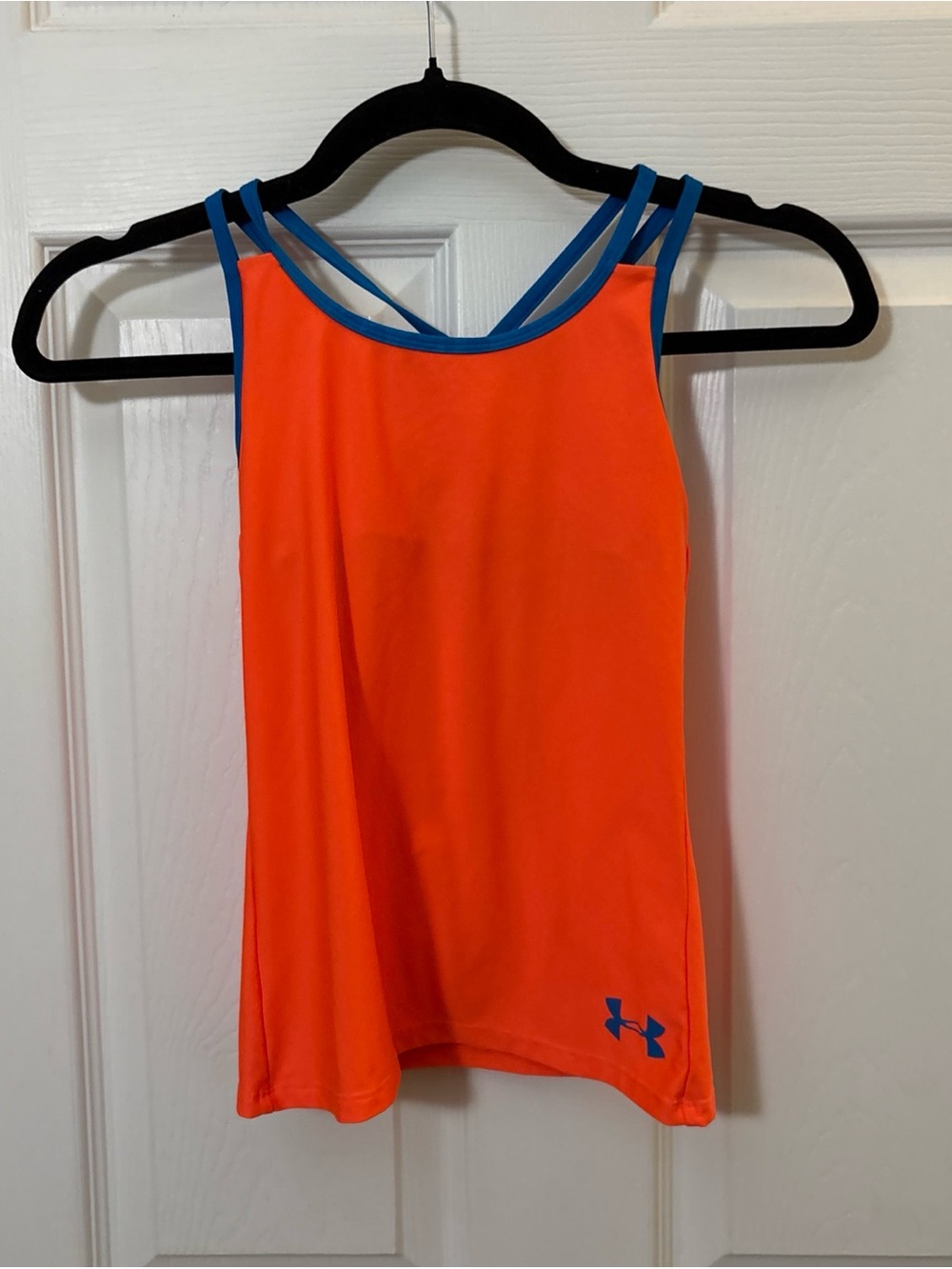 Under Armour Girls Orange Tank with Blue Trim